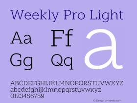 Weekly Pro Light Version 1.000;PS 001.000;hotconv 1.0.88;makeotf.lib2.5.64775图片样张
