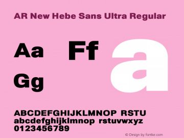 AR New Hebe Sans Ultra Version 1.00 Font Sample