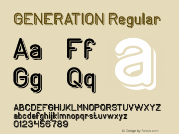 GENERATION Version 1.00;July 31, 2018;FontCreator 11.5.0.2427 64-bit图片样张