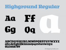 Highground-Regular Version 1.000 Font Sample