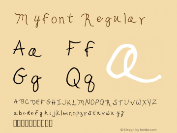 Myfont Regular Version 001.002 Font Sample