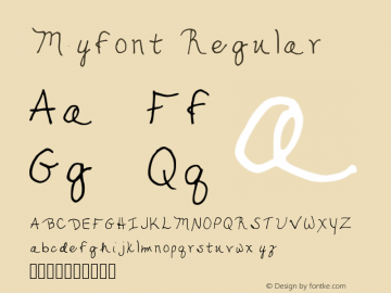 Myfont Regular Version 001.003 Font Sample