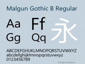 Malgun Gothic B 10.00 Font Sample