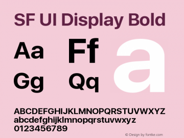 SF UI Display Bold Version 1.00 July 7, 2017, initial release Font Sample