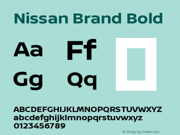 Nissan Brand Bold Version 5.01 Font Sample