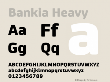 Bankia Heavy Regular Version 1.000 Font Sample