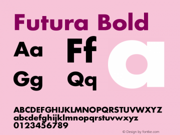 Futura-Bold Version 001.000 Font Sample
