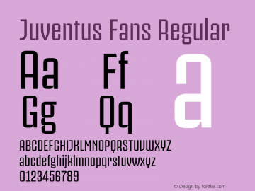 Juventus Fans Regular Version 1.001 Font Sample