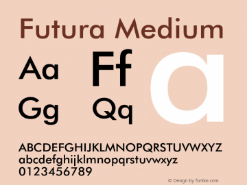 Futura Medium 003.001 Font Sample