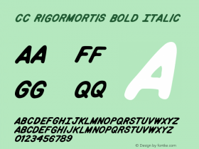 CCRigorMortis-BoldItalic Version 2.0 | wf-rip DC20170515 Font Sample