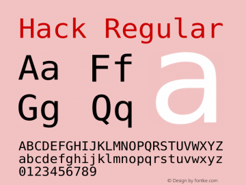 Hack Regular 1.0.1 Font Sample