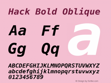 Hack Bold Oblique 1.0.1 Font Sample