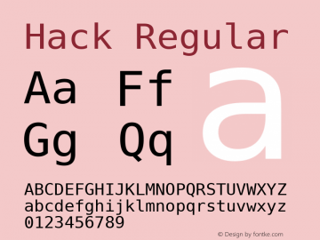 Hack Regular 1.0.1 Font Sample