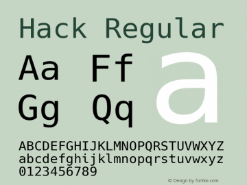 Hack Regular Version 1.002 Font Sample