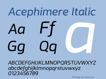 Acephimere Italic Version 1.01 August 4, 2018图片样张