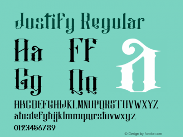 Justify Regular  Font Sample