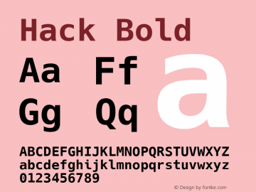 Hack Bold Version 2.009;PS 002.009;hotconv 1.0.70;makeotf.lib2.5.58329 Font Sample