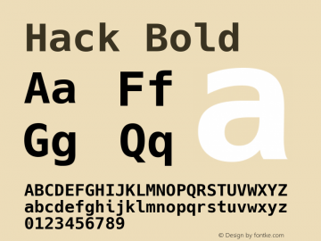 Hack Bold Version 2.010 Font Sample