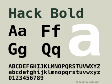 Hack Bold Version 2.013 Font Sample