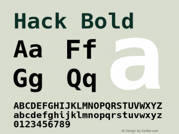 Hack Bold Version 2.013 Font Sample