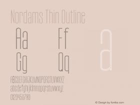 Nordams-ThinOutline Version 1.000 Font Sample