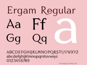 Ergam Version 1.000 Font Sample