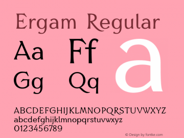 Ergam Version 1.000 Font Sample