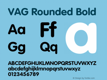 VAG Rounded Bold 001.000 Font Sample