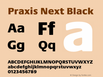 PraxisNext-Black Version 1.00 Font Sample