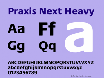 PraxisNext-Heavy Version 1.00 Font Sample