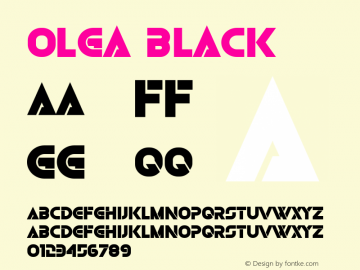 Olga Black Version 1.000 Font Sample