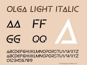 Olga Light Italic Version 1.000 Font Sample