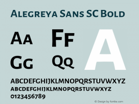 Alegreya Sans SC Bold Version 2.001; ttfautohint (v1.5)图片样张