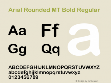 Arial Rounded MT Bold Regular Unknown Font Sample