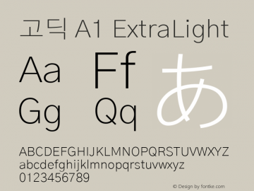 Gothic A1 ExtraLight  Font Sample