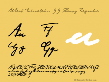 Albert Einstein 99 Heavy 99 Heavy Version 1.039 Font Sample