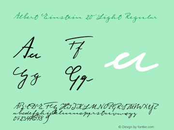 Albert Einstein 20 Light 20 Light Version 1.039 Font Sample