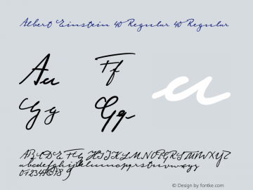 Albert Einstein 40 Regular 40 Regular Version 1.039 Font Sample
