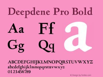 DeepdenePro-Bold Version 1.005 Font Sample