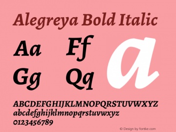 Alegreya-BoldItalic Version 1.003图片样张