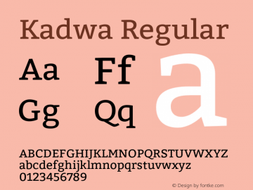 Kadwa Version 1.000;PS 001.000;hotconv 1.0.70;makeotf.lib2.5.58329 DEVELOPMENT Font Sample