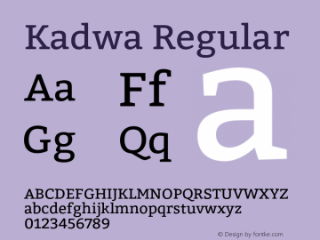 Kadwa Version 1.001;PS 001.001;hotconv 1.0.70;makeotf.lib2.5.58329 Font Sample