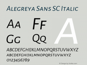 Alegreya Sans SC Italic Version 2.000图片样张