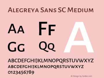 Alegreya Sans SC Medium Version 2.000图片样张