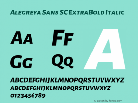 Alegreya Sans SC ExtraBold Italic Version 2.000图片样张