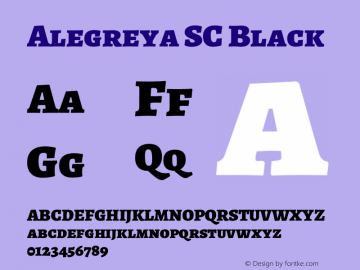 Alegreya SC Black Version 2.000; ttfautohint (v1.5) Font Sample