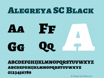 Alegreya SC Black Version 2.000;PS 002.000;hotconv 1.0.88;makeotf.lib2.5.64775 Font Sample