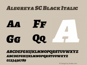 Alegreya SC Black Italic Version 2.000;PS 002.000;hotconv 1.0.88;makeotf.lib2.5.64775图片样张