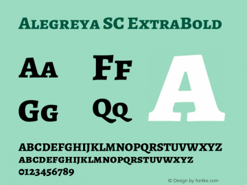 Alegreya SC ExtraBold Version 2.000; ttfautohint (v1.5) Font Sample