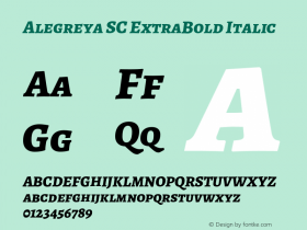 Alegreya SC ExtraBold Italic Version 2.000;PS 002.000;hotconv 1.0.88;makeotf.lib2.5.64775图片样张